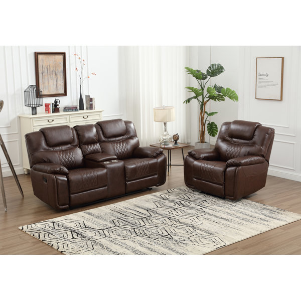 Hokku Designs Jepum 2 - Piece Leather Living Room Set & Reviews | Wayfair